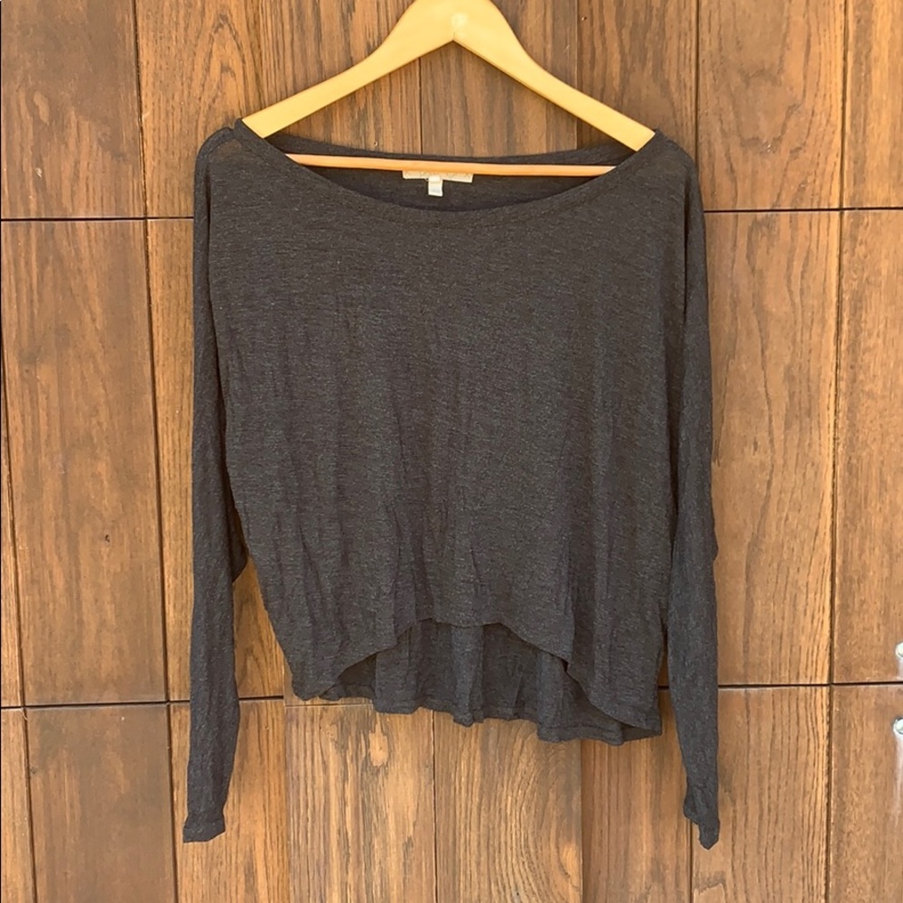 Flowy long sleeve dark gray shirt